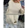 Fall 2025 New Independent Station Cross-Border Round Neck Pocket Long Sleeves Long Sweater Pure Color Dress Female Hoodie