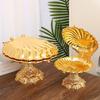 Luxury Storage Tray European Inspired Shell Pedestal Fruit Bowl Zinc Alloy Materials for Formal Dinners Casual Snacking Storage