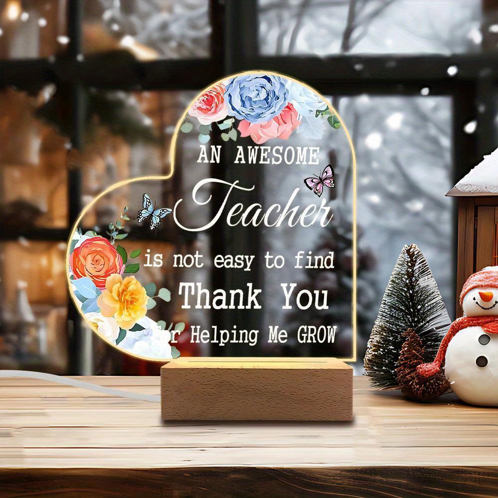 

1PC Acrylic Luminous Ornament Photography Accessories, USB Base, Teacher Gratitude Gift, Graduation Figurines Plastic чистый