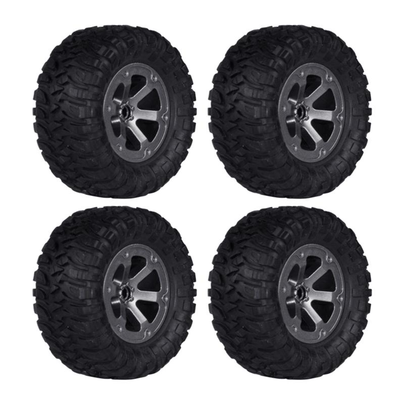 4PCS RC Military Truck 70mm Beadlock Wheel Tires & Rims Heavy Bearing Spare Part of MN90/91 FY001/002 1:12 Model for Car