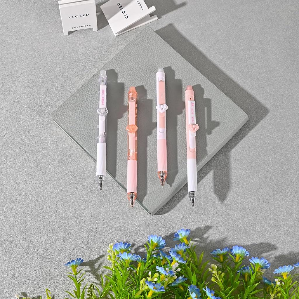4pcs Erasable Gel Pen Set 0.5mm Black Ink Space Flower Panda Ballpoint Pens for Writing Student School Supplies Kids Gift