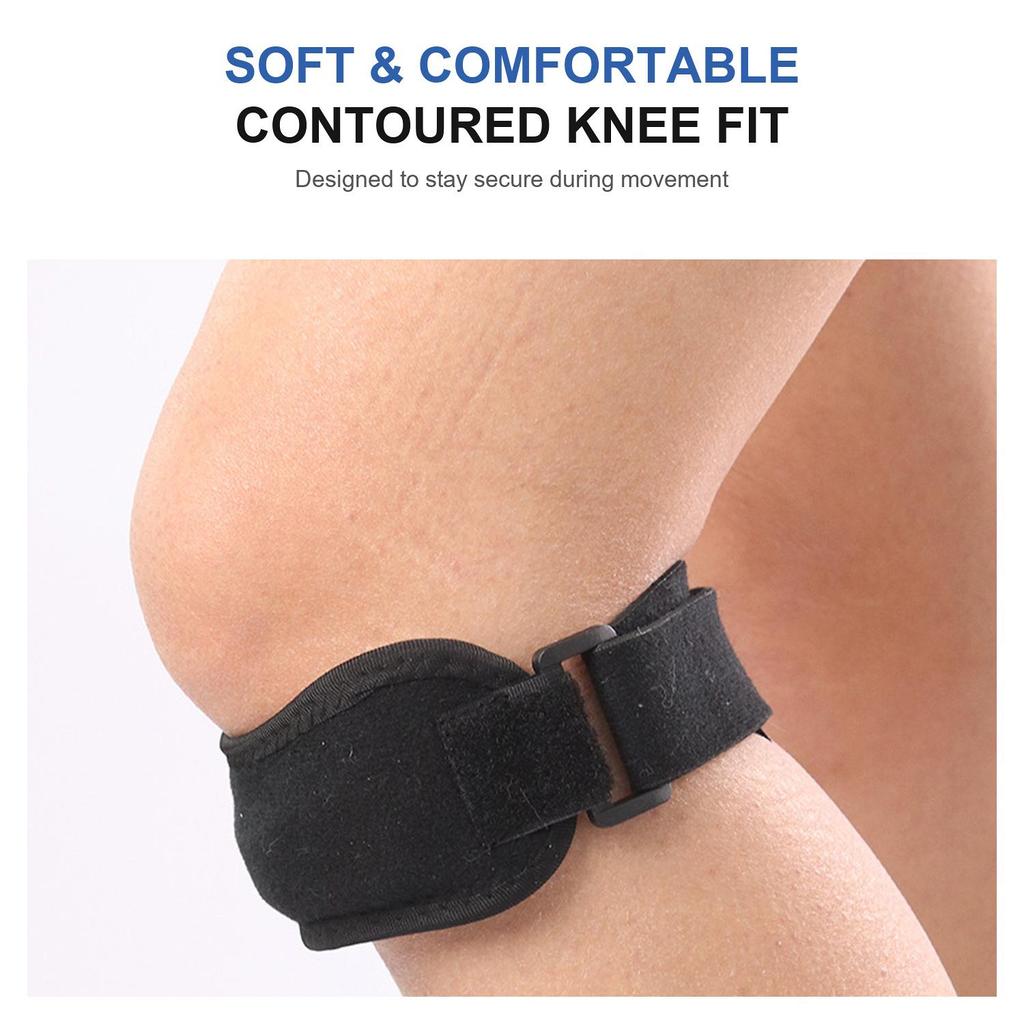 Adjustable Patella Knee Strap, Compression Knee Brace Support Band for Running Basketball Cycling Hiking, Pain Relief Knee Protector for Men Women