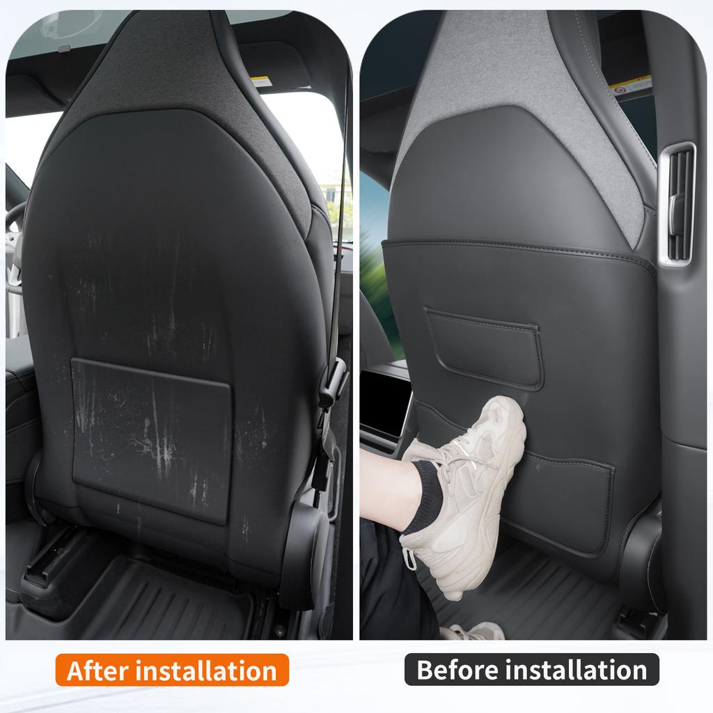 For 6-seater Tesla Model YL seat anti kick pad, Model Y L first row seat backrest protection pad, child anti kick pad, 2pcs