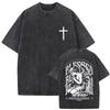 Christian Jesus Faith Over Fear Bible Verse Washed T-shirts Men Women Fashion Vintage Oversized T Shirts