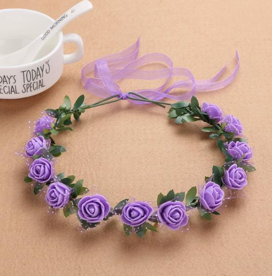 Forest Series Flower Crown For Women Exquisite Simulated Floral Hair Crown Spring Hair Decor Wreath, for Wedding Use