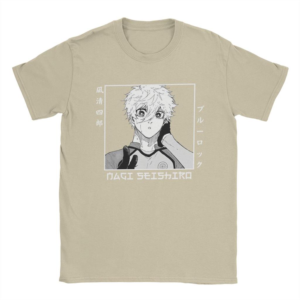 Men's Sieshiro Nagi Blue Lock T Shirt Pure Cotton Clothes Funny Short Sleeve Round Collar Tees Party T-Shirts