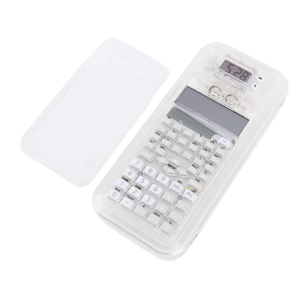 Scientific Calculator Pencil Case 240 Computational Functions Double Row Digital Display Multi Functional Pen Case