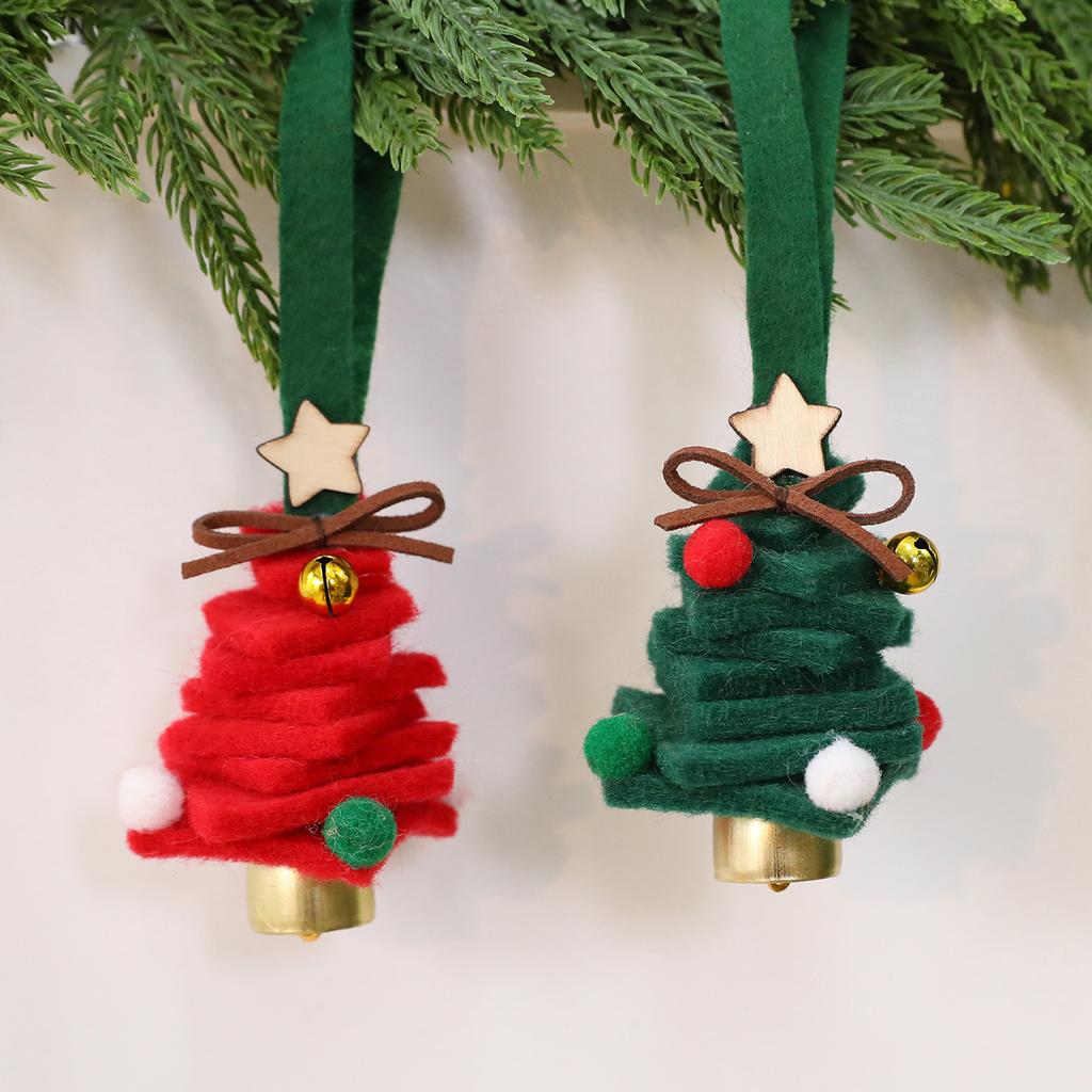 Weihnachtsbaum Anhänger Charmante DIY Wolldekoration Filzwollkugeln Kranz Hochwertige Jingle Bell Plüschgirlande für Tür Zuhause