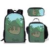 Classico Popolare animale Piccolo bradipo cavallo Stampa 3D 3pz/Set alunno Zaini Scolastici Zaino per Laptop Zaino Giornaliero Borsa Pranzo Astuccio