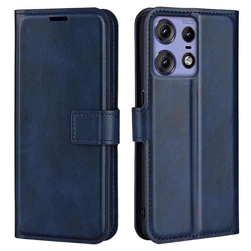 Für Motorola Edge 50 Pro 5G Hülle Klassische Kalbslederstruktur Horizontal aufklappbare Handyhülle