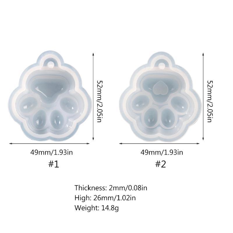 Animal Resin Mold Cat-Paw Silicone Epoxy Casting Mold for DIY Pendant Jewelry Making Handmade Lovely Keychain Craft