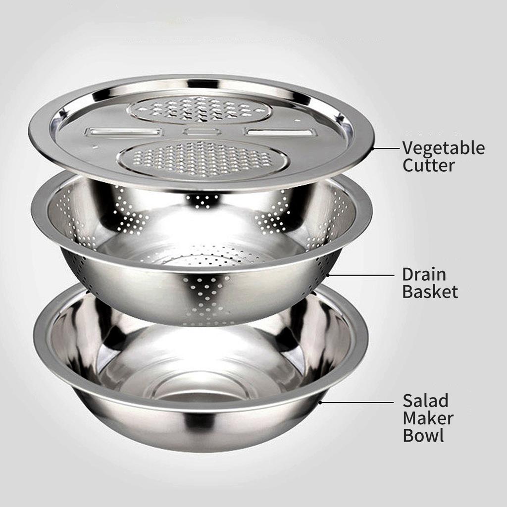 3 en 1 Queso Manual del rallador de acero inoxidable Hojas de verduras fruta máquina de cortar del cortador-White 3 en 1 Queso Manual del rallador de acero inoxidable Hojas de verduras fruta máquina de cortar del cortador-White
