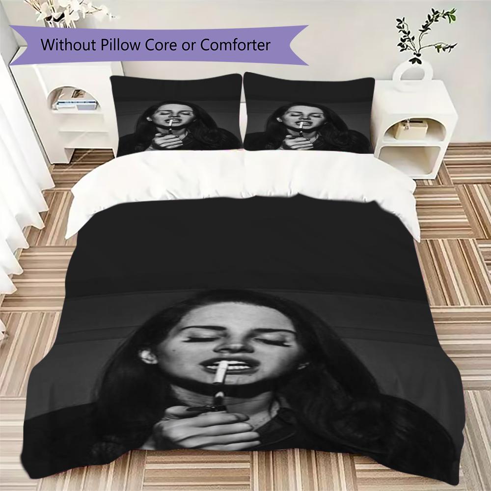 Lana Del Rey Pattern Bedding Uilt Set Uilt Cover Pillowcase Home Decoration Birthday Gift (1 * Duvet Cover + 2 * Pillowcase Without Core)