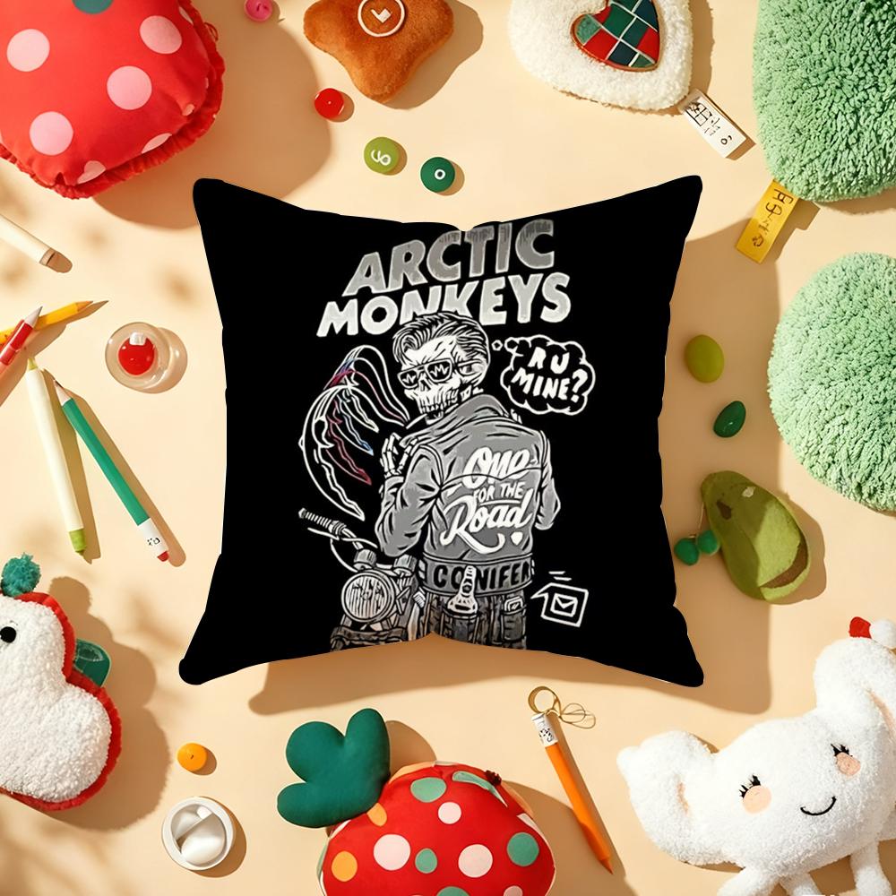 Cushion Cover Plush Fabric Soft DoubleSided Printed Sofa Warm Winter Home Gift Pillow Cover AArctic MMusic Monkeys