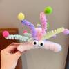 Funny Plush Hair Claw Furry Barrette Crab Headwear Winter Hair Clip Cartoon Eyes Cute Sweet Hairpin Women Girl Hair Accessory