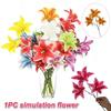 3 Teste di Gigli Artificiali Fiori Finti Realistici Fiori Finti Plastica Composizione Floreale Bouquet da Matrimonio Decorazione per la Casa