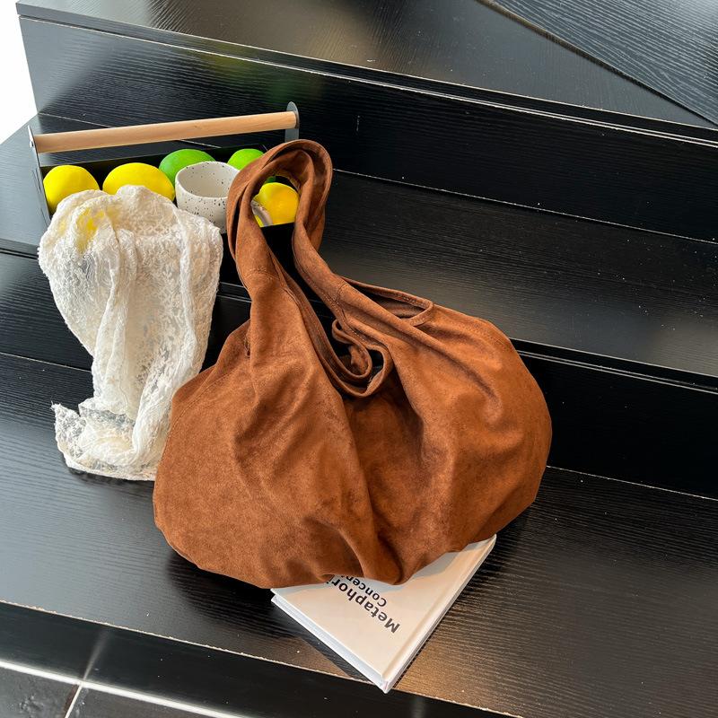 Retro Underarm Suede Shoulder Bag Women's Bag New Trendy Fashion Large Capacity Mother and Child Tote Bag