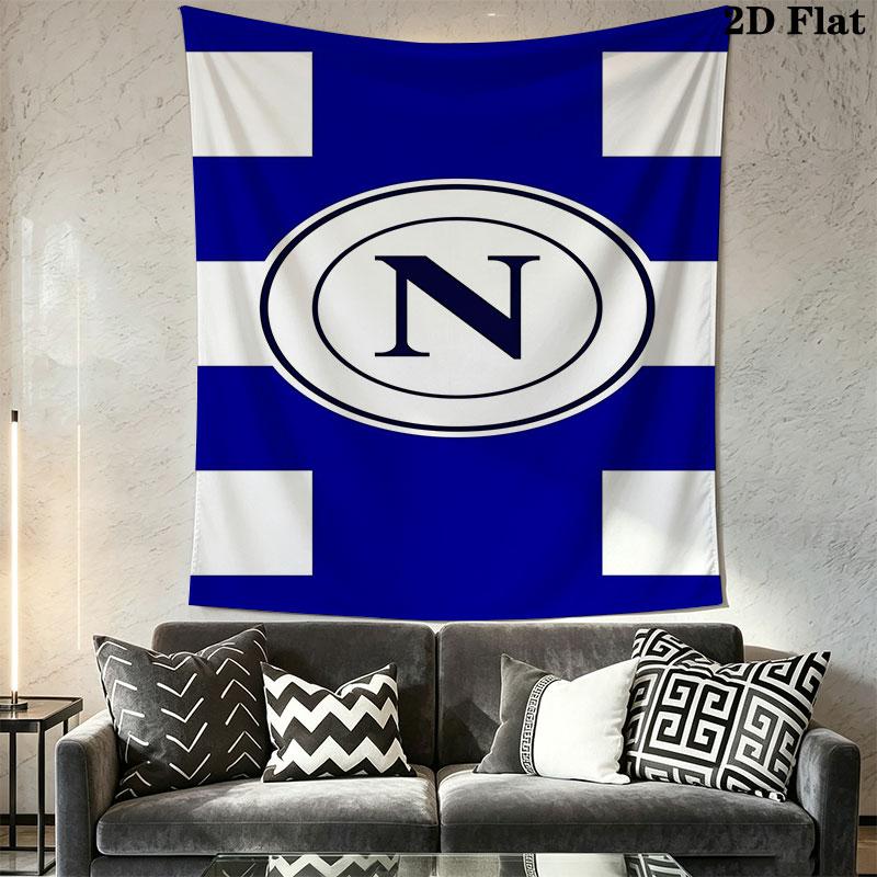 SSC Napoli Logo Wall Hanging Printed Fabric Blanket Decorative Tapestries for Bedroom Living Room Home Decor