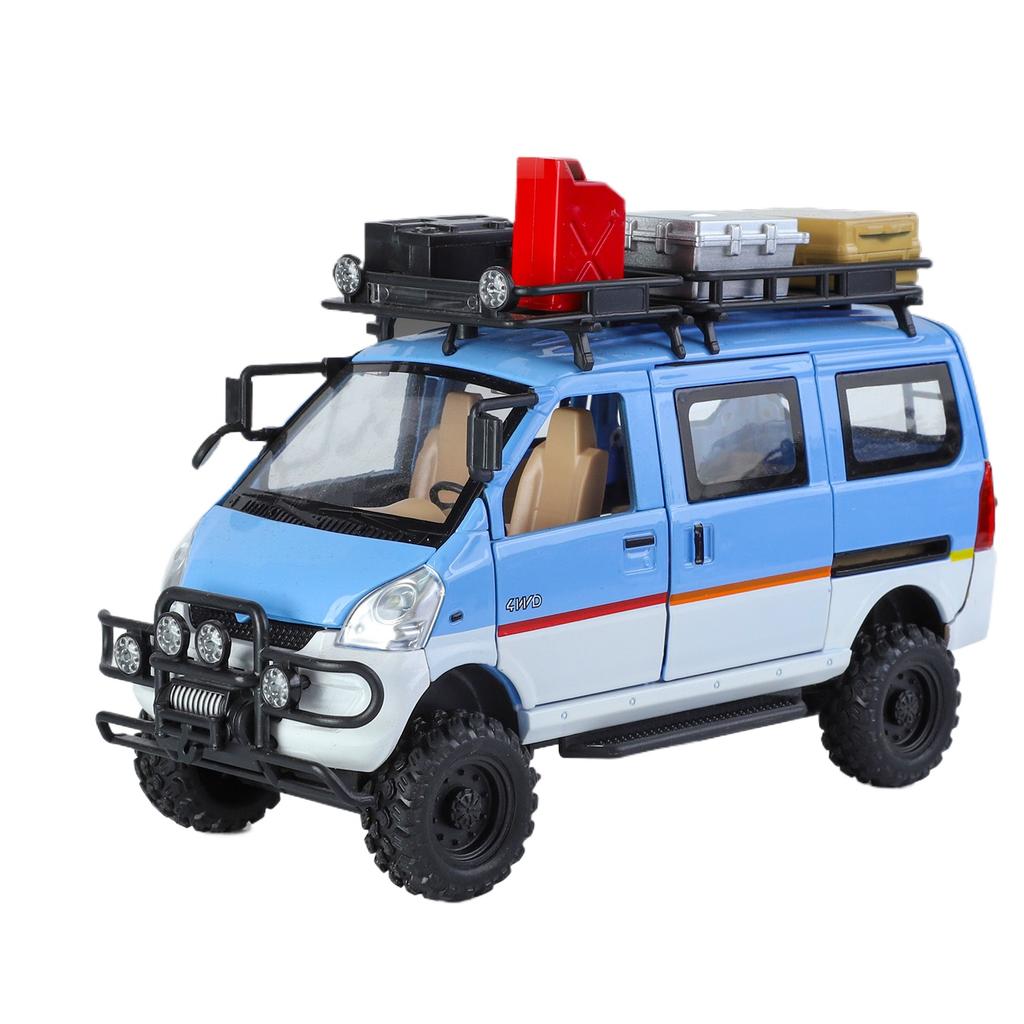 1/24 Wuling Rongguang Off-road Van Alloy Model, Cool Sound and Light, Four-wheel Shock Absorption, Exquisite Desktop Ornaments, Christmas Gifts