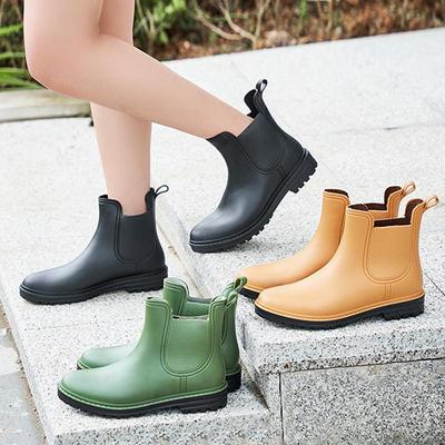 Modische Chelsea-Gummistiefel für Damen – rutschfeste, elastische Martin-Kurzstiefel