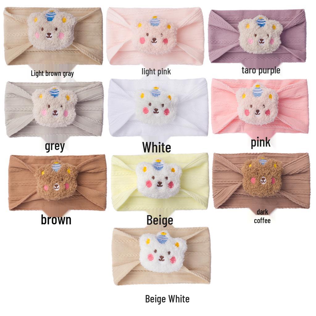 Bequemes Niedliches Kleiner Bär Baby Stirnband – Weicher Einfarbiger Stirnschutz für Säuglinge