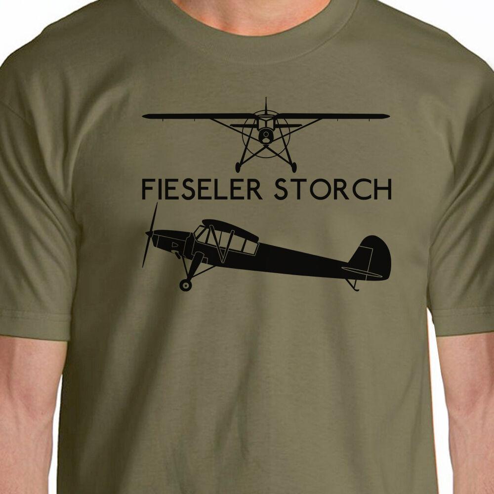 

Aeroclassic Fieseler Storch Silhouette TShirt Summer Cotton Short Sleeve ONeck Mens T Shirt New S3XL 4XL