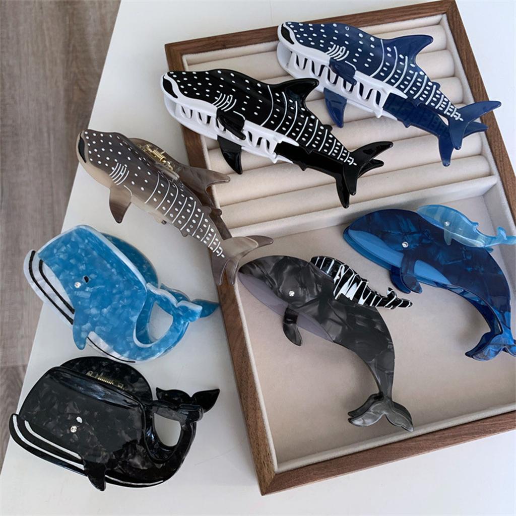 Shark Hair Claw Clips Ocean Theme Hair Jaw Clamps Cute Hair Catch Acetate Barrettes Strong Hold Hairpin for Girls