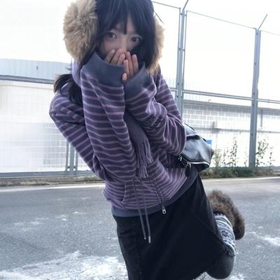 2KWEIRD Japanse Y2k Paars Gestreept Vest 2000s Stijl Col Gebreid Jasje Vintage Harajuku Rits Breigoed Koreaans 90s