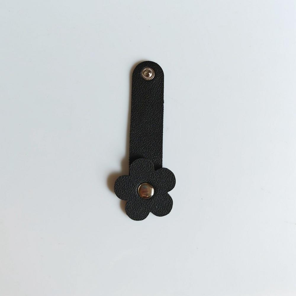 Cable Winder PU Leather Flower Shaped Cable Tie Headphone Stand Wire Organizer Headphone Winding Device