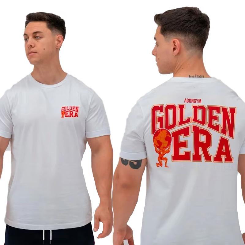 2025 New Agongym Bodybuilding Cotton T-Shirt - Men's Loose Fit Muscle Gym Wear, Running Exercise & Streetwear Fashion