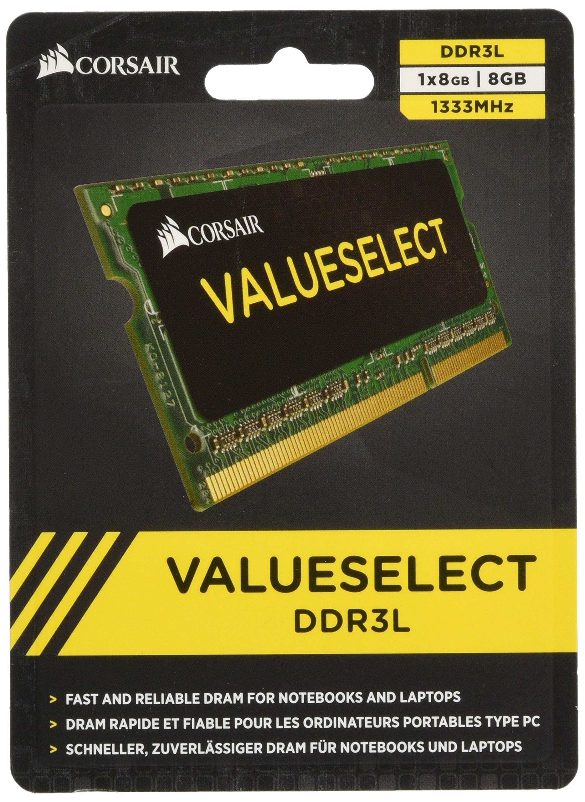

Модуль пам яті CORSAIR DDR3L Note VALUE SELECT Series CMSO8GX3M1C1333C9 8GB×1kit