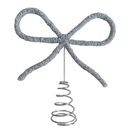 9,8" Mašle s kamínky Špička na stromek Zlatá/Stříbrná Mašle s kamínky Ozdoba na špičku stromku na Vánoce, svátky, svatbu, narozeninovou oslavu