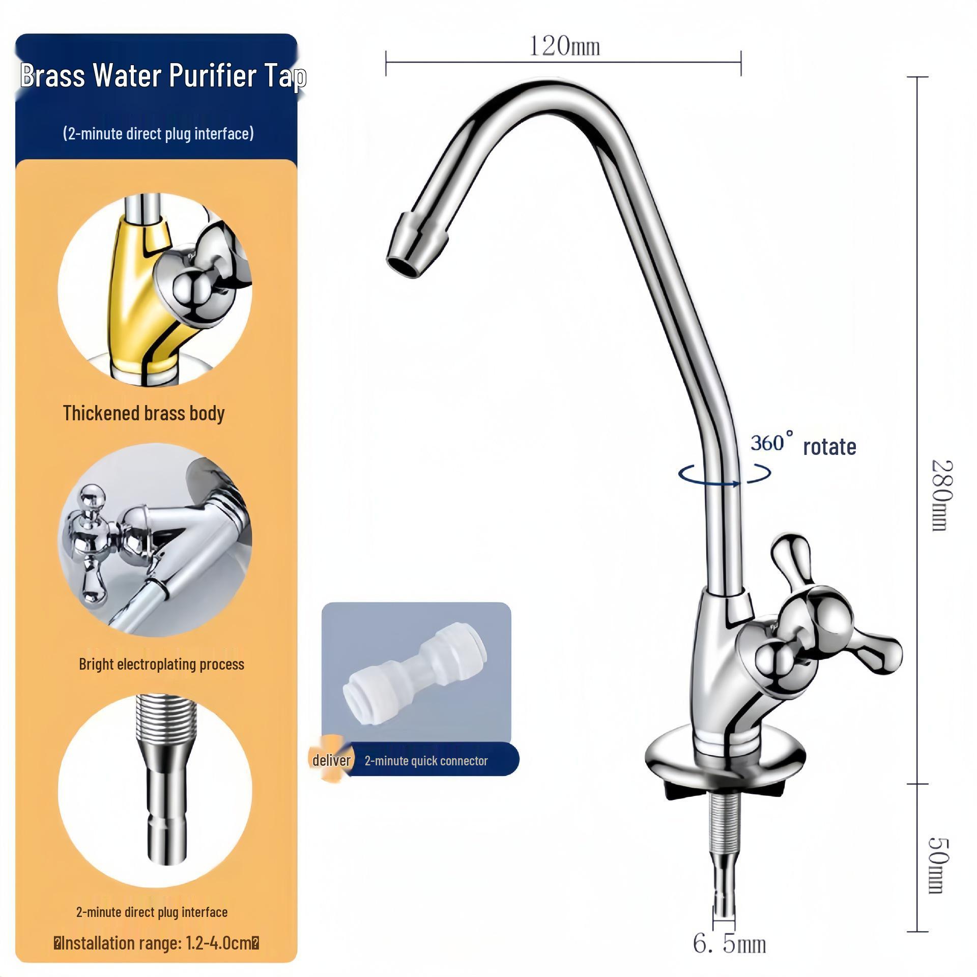 304 Stainless Steel Universal Kitchen Water Purifier Faucet