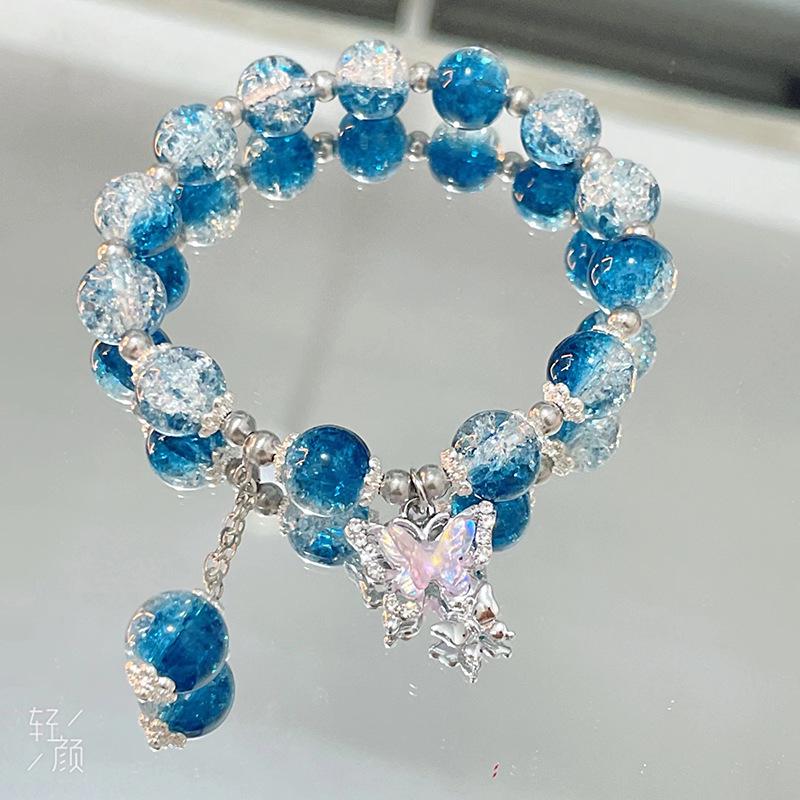 Cat's Eye Moonstone Butterfly Bracelet for Women – Trendy, Versatile Beaded Design, Perfect Student Gift