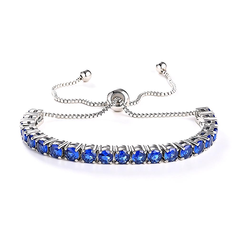 Elegant 4mm Zircon Women's Adjustable Stainless Steel Bracelet