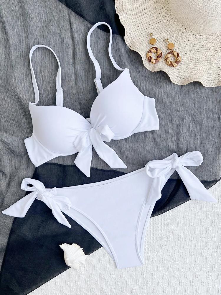 

сексуальне бікіні з пуш-апом і вузлом спереду, суцільний купальник із краваткою, купальник з краваткою, купальник, купальний костюм Biquini conjunto de bikini tankini S