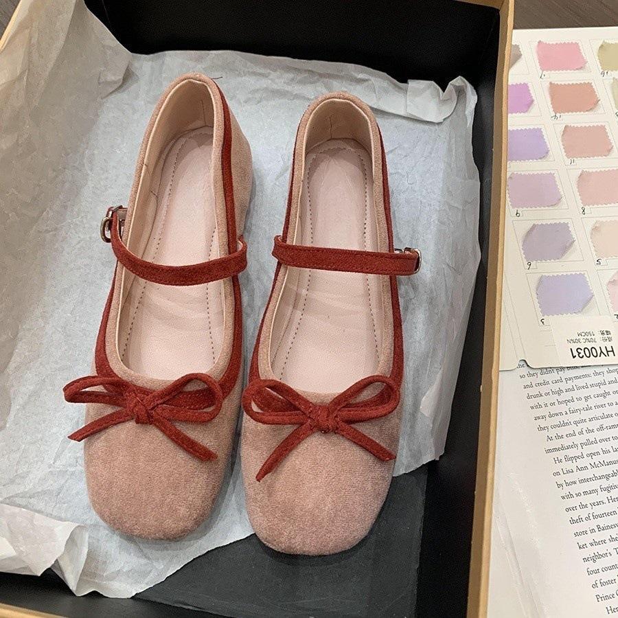 Inner height increase pink Mary Jane single shoes women's shoes spring skirt ballet fairy shoes