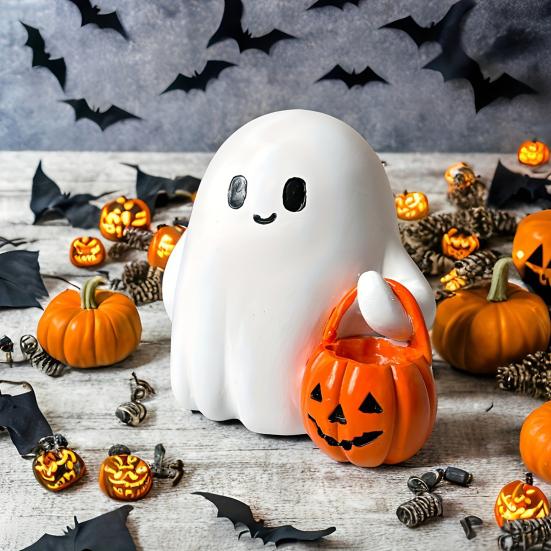Halloween Ornament Ghost Figurine Multifunctional Compact Desktop Accessory Ghost Ornament Spooky