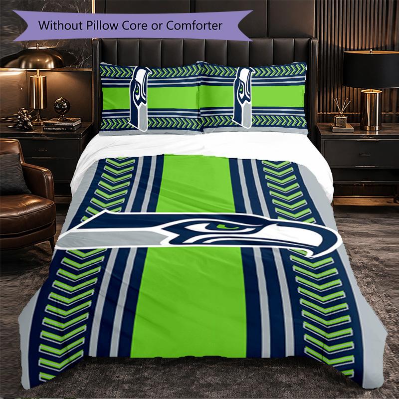 Seattle Seahawks Pattern Microfiber 3Pcs Bedding Set Decor Duvet Cover Set For Bedroom Home Use