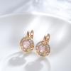 Trendy Green Natural Zircon Drop Earrings For Women  Rose Gold Color Unusual Geometry Bride Earrings Wedding Jewelry
