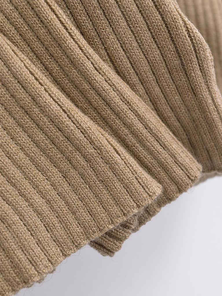 Spicy Girl Deep V-neck Slit Cuff Sweater: Women's 2024 Slimming Autumn Top