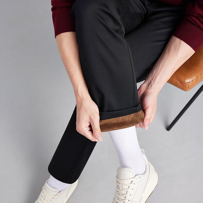 Septwolves Men's Fleece-Lined Business Casual Trousers