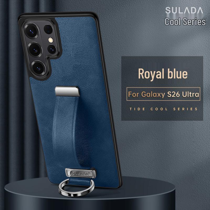 Samsung S26 Ultra Phone Case: Luxurious Leather Texture with Wrist Strap, Stand, and Drop-Proof Protection.