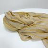 Japanese Pure Linen Yellow Stripes Fresh Literary And Artistic Fan Women Fringed Scarf Shawl Dual-Purpose Match