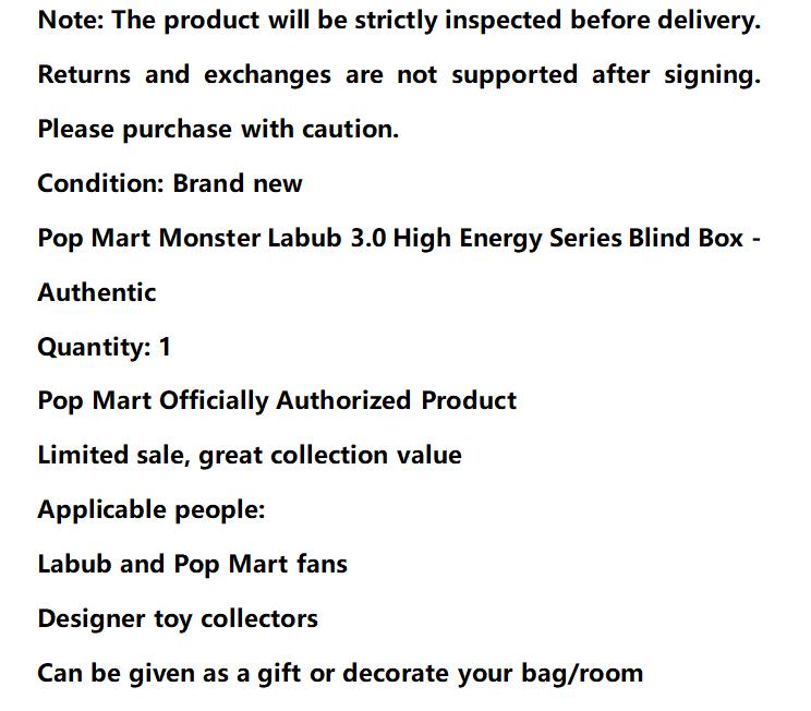 POP MART POP MART THE MONSTERS Labubu3.0 High Energy Series Blind Box  - Free Gift Included Authentic
