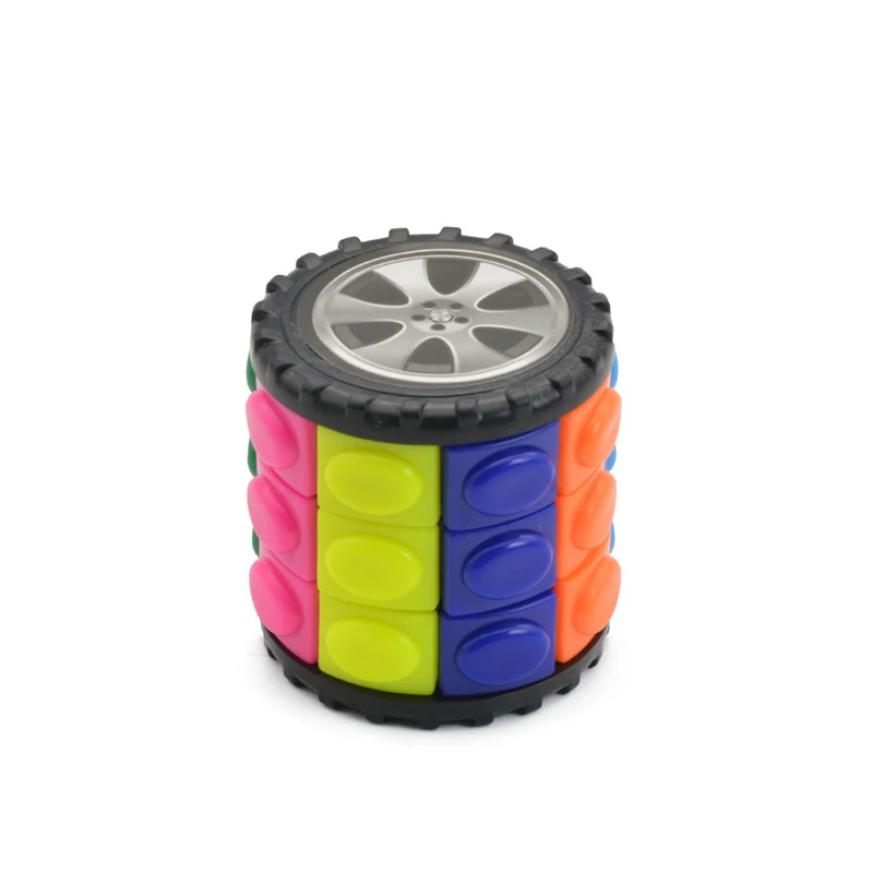 3D Magic Corn Cube Tower Puzzle Speed Cube Wheel Rotating Game Cubos Cylindrical Toys For Children Educational Gifts Cagic Cube