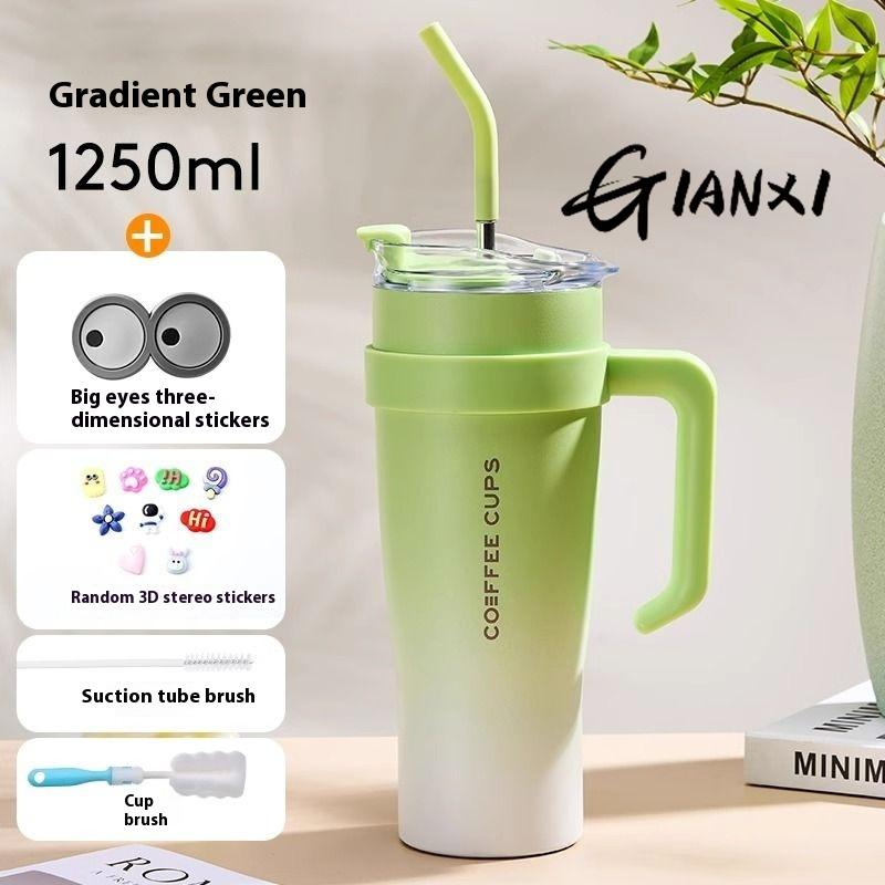 Big MAC Thermos Cup Large Capacity Ice Bullock Cup 304 Stainless Steel Water Cup Women's New  Boys Straw Cup