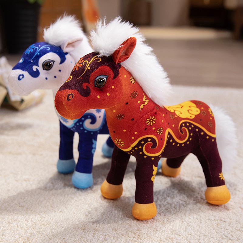 Horse Mascot Plush Toy in Tang Suit - Zodiac Year Gift