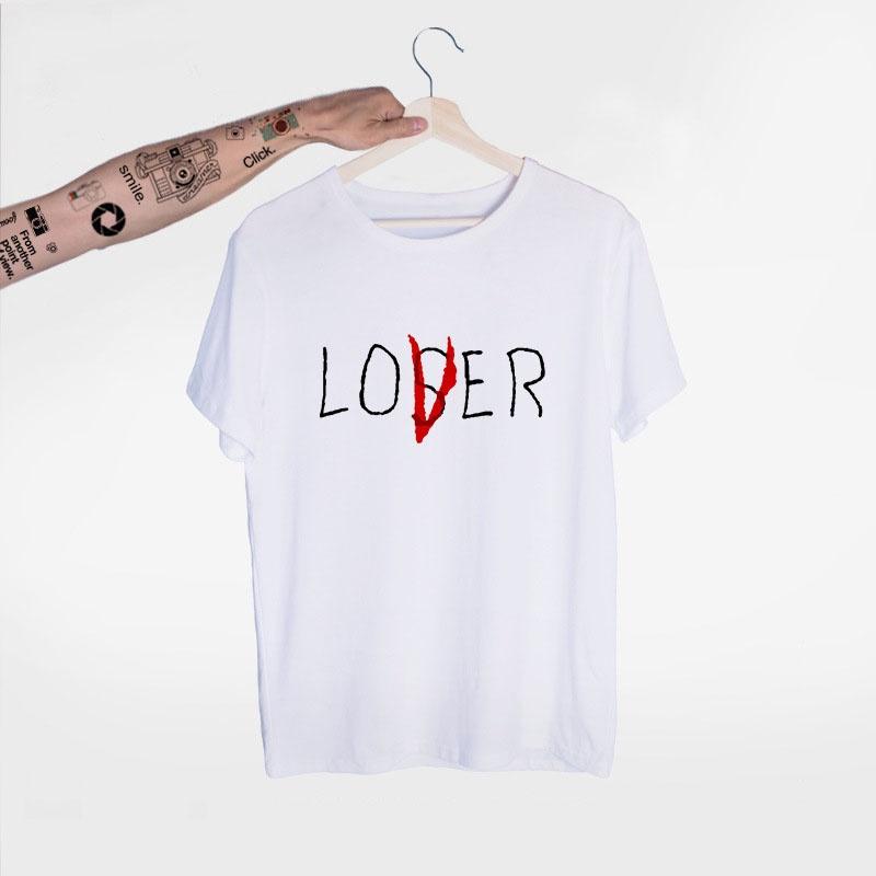 Stylish Unisex Fun Lover Loser Lettering Printed Short Sleeve Top T-shirt For Everyday Wear