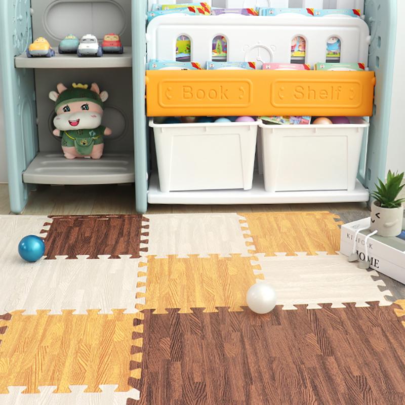 Wood Grain Puzzle Floor Foam Carpet Bedroom Splicing Mat  Baby Play Mat Interlocking Exercise Tiles